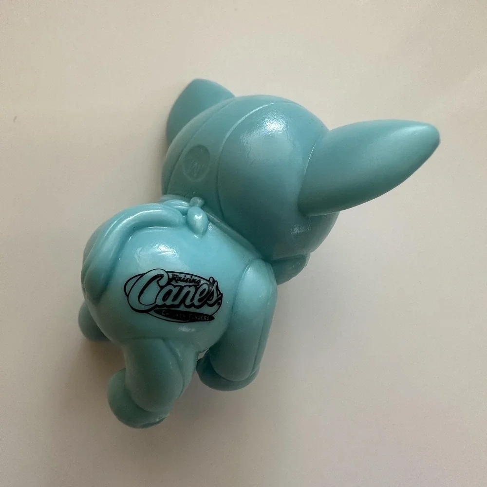 Raising Cane's Chicken Fingers Blue Dog Figure Toy Mini Plastic Kids Promo